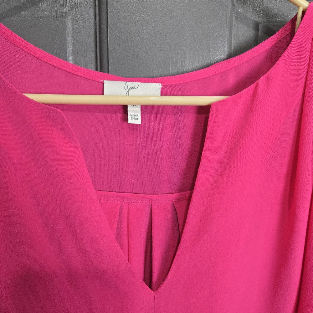 100% Silk Pink Slip Over Bloiuse - Picture 2 of 11
